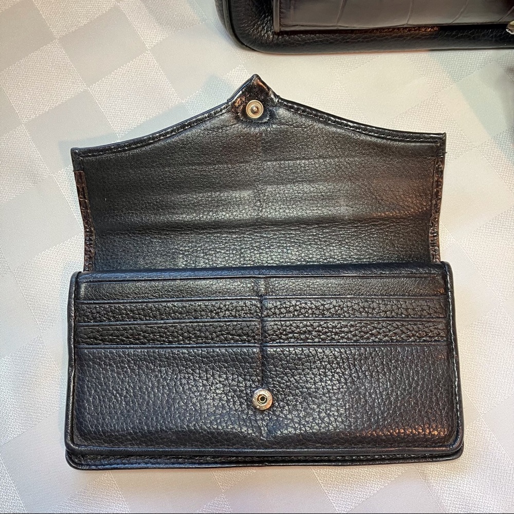 Brighton Collectables Black & Brown Leather Shoulder Bag / Wallet Matching Set - Picture 11 of 16